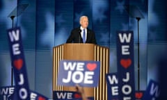 Joe Biden speaks on the first day of the DNC.