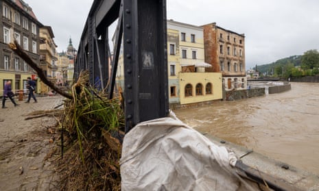 A flooded road in Nysa