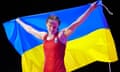 Iryna Koliadenko celebrates her gold at the European championship in 2023