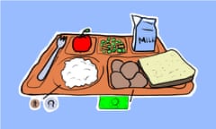 An illustration of a school lunch tray