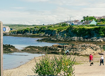 anglesey coastal path sign at bull bay