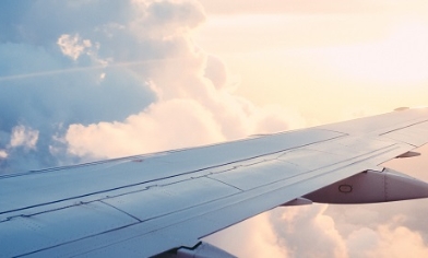 Plane wing in flight