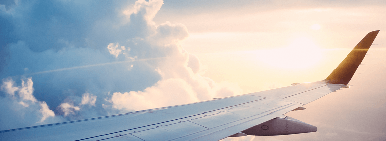 Plane wing in flight