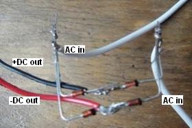 DIY wind turbine bridge rectifier made with Schottky diodes