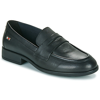 Shoes Women Loafers Tommy Hilfiger FLAG LEATHER CLASSICLOAFER Black