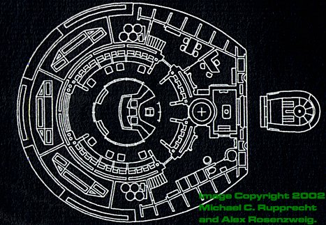 Original plans for Miranda class bridge, NCC 1976, by Michael C. Rupprecht and Alex Rosenzweig. Copyright © Federation Frontiers 2002.