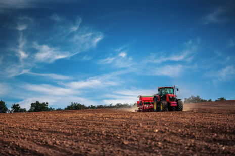 tractor in farm field