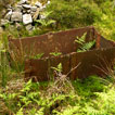 Remains of a truck at Penderyn quarry