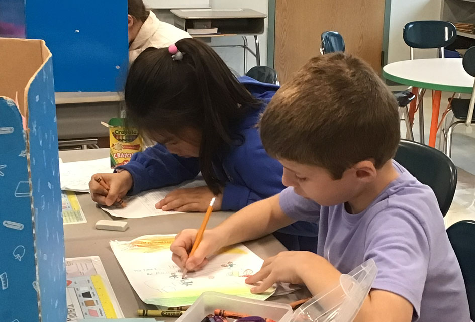 second grade, students, writing