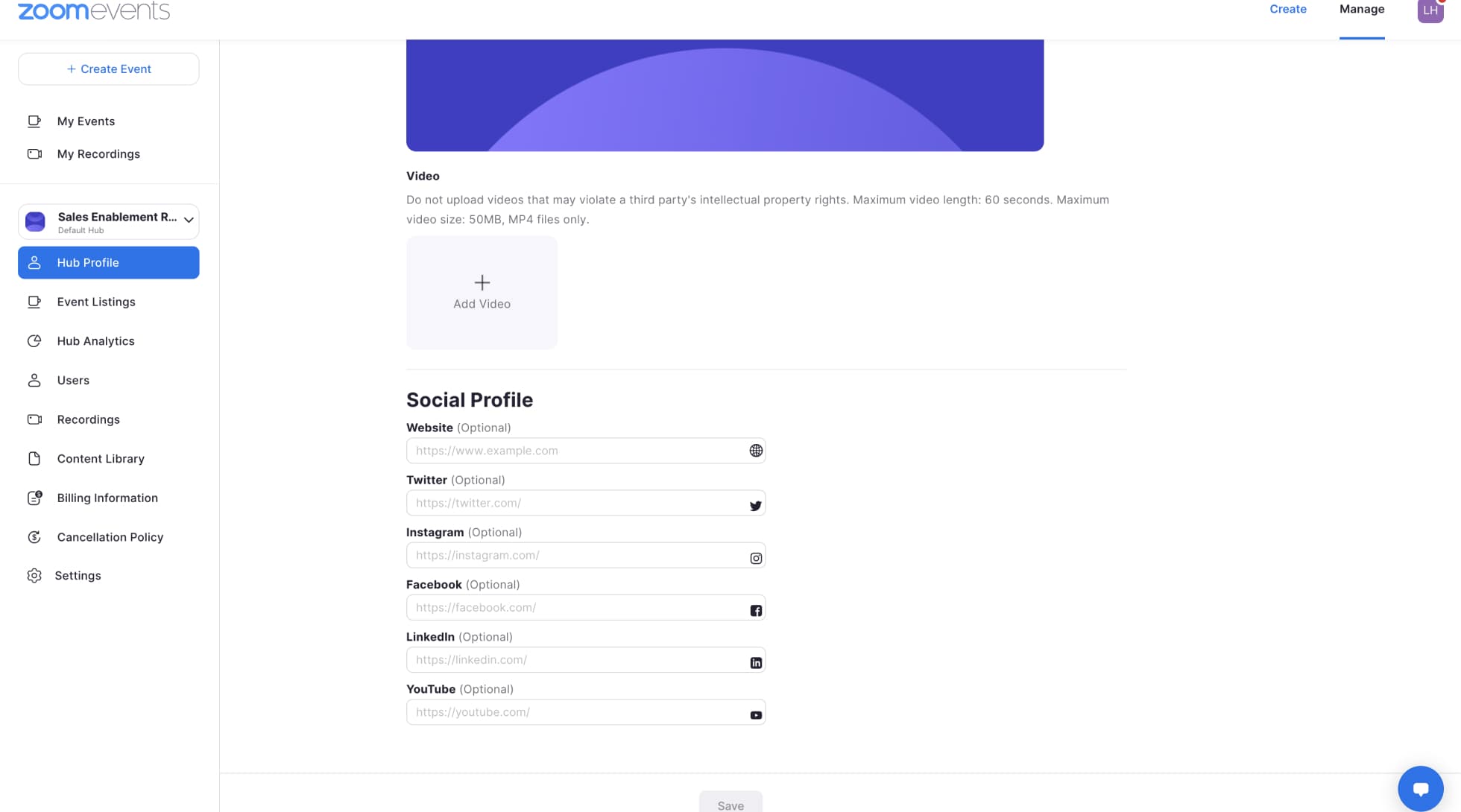 event management dashboard