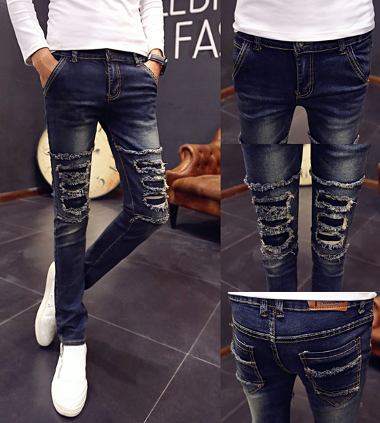 quần jeans nam túi rách