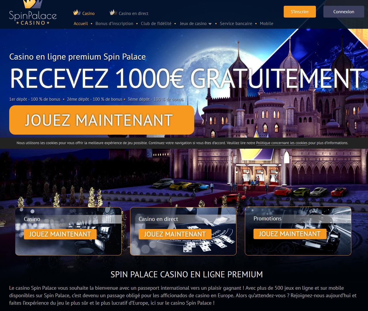 Casino en ligne Spin Palace | R�clamez votre bonus lucratif pour nouveau joueur