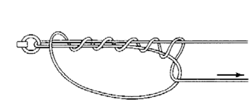 Tieing a uni knot to terminal tackle